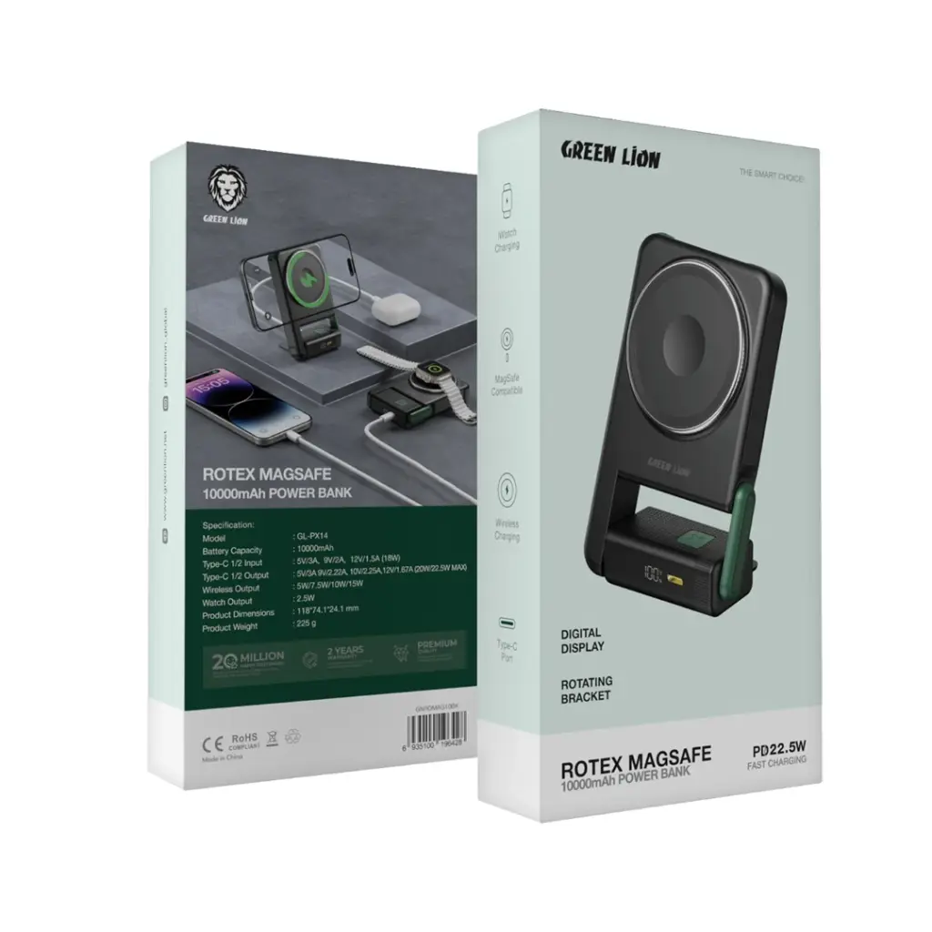 پاوربانک گرین لاین مدل  Pd Rotex Magsafe 10000 Mah