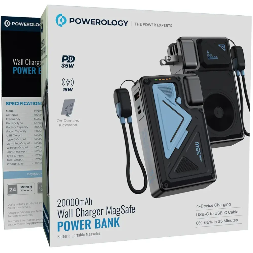 پاوربانک پاورولوجی مدل   Wall Charge Magsafe 10000Mah