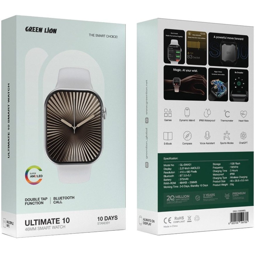 ساعت هوشمند گرین لاین مدل GREEN LION ULTIMATE 10 46mm