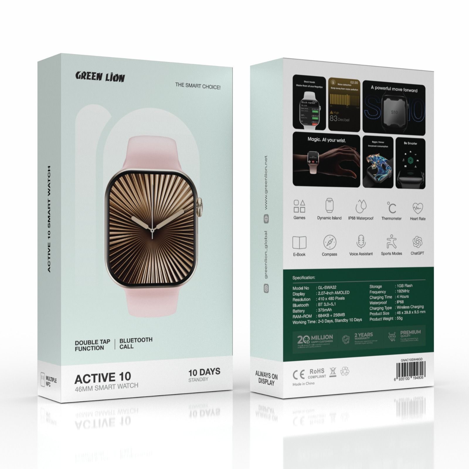 ساعت هوشمند گرین لاین مدل GREEN LION ACTIVE SE 46 46mm