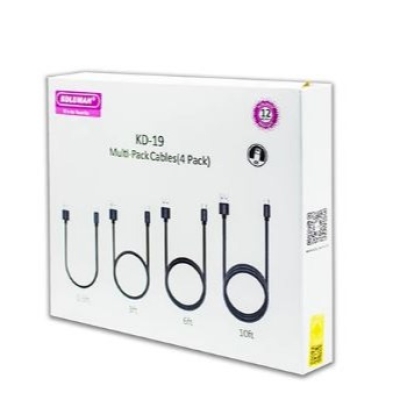 پک 4 عددی کابل شارژ لایتنینگ کلومن مدل KD-19